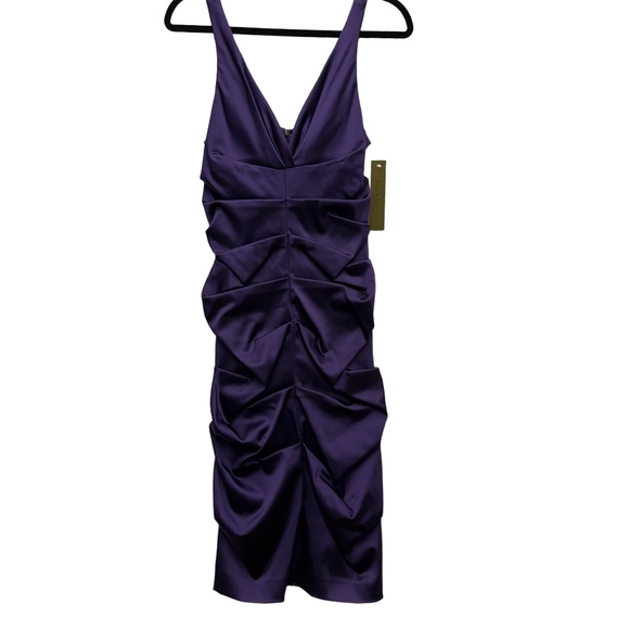 NWT Nicole Miller Purple Sleeveless‎ Halter Bodycon Dress Size 6 - Picture 2 of 9